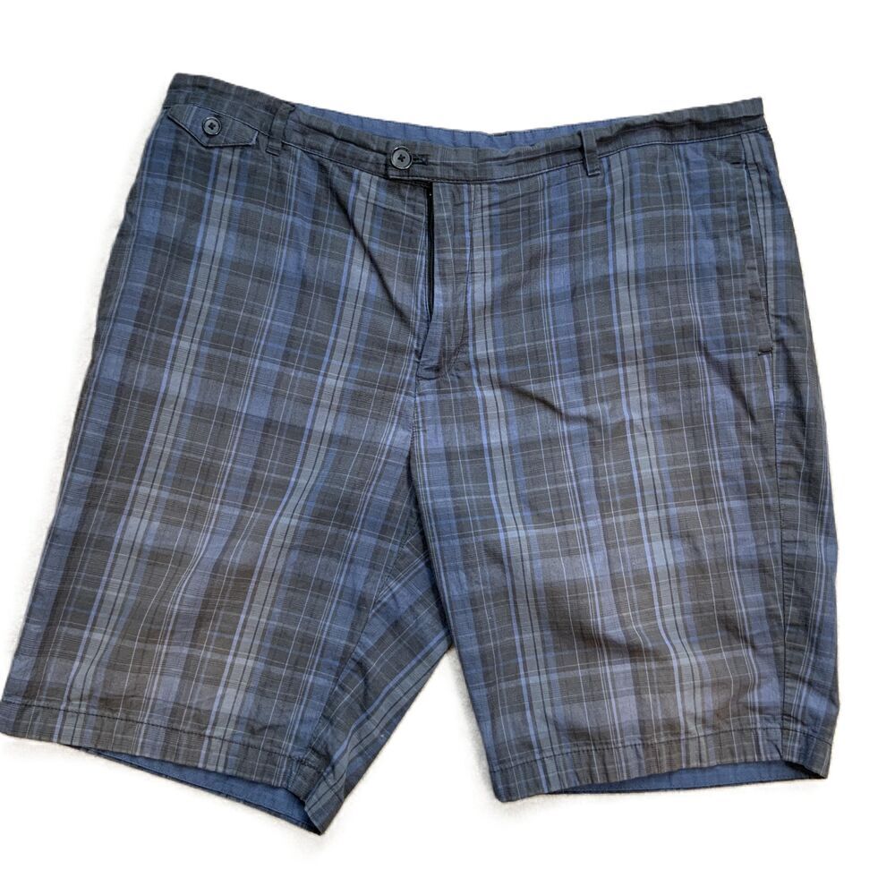 Calvin Klein Mens Blue Plaid Casual Button Closure Preppy Academia Shorts Sze 38